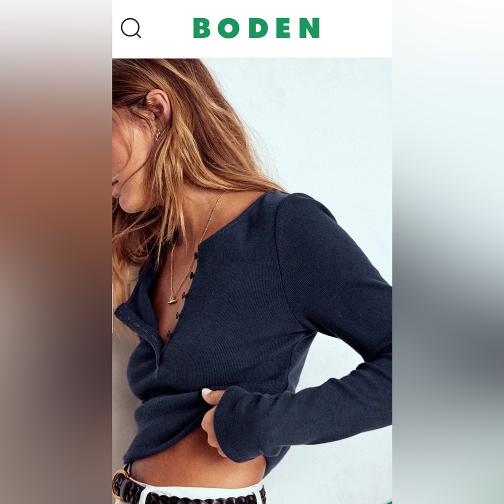 NWT/NIP Boden Glorious British Navy and White Striped Henley